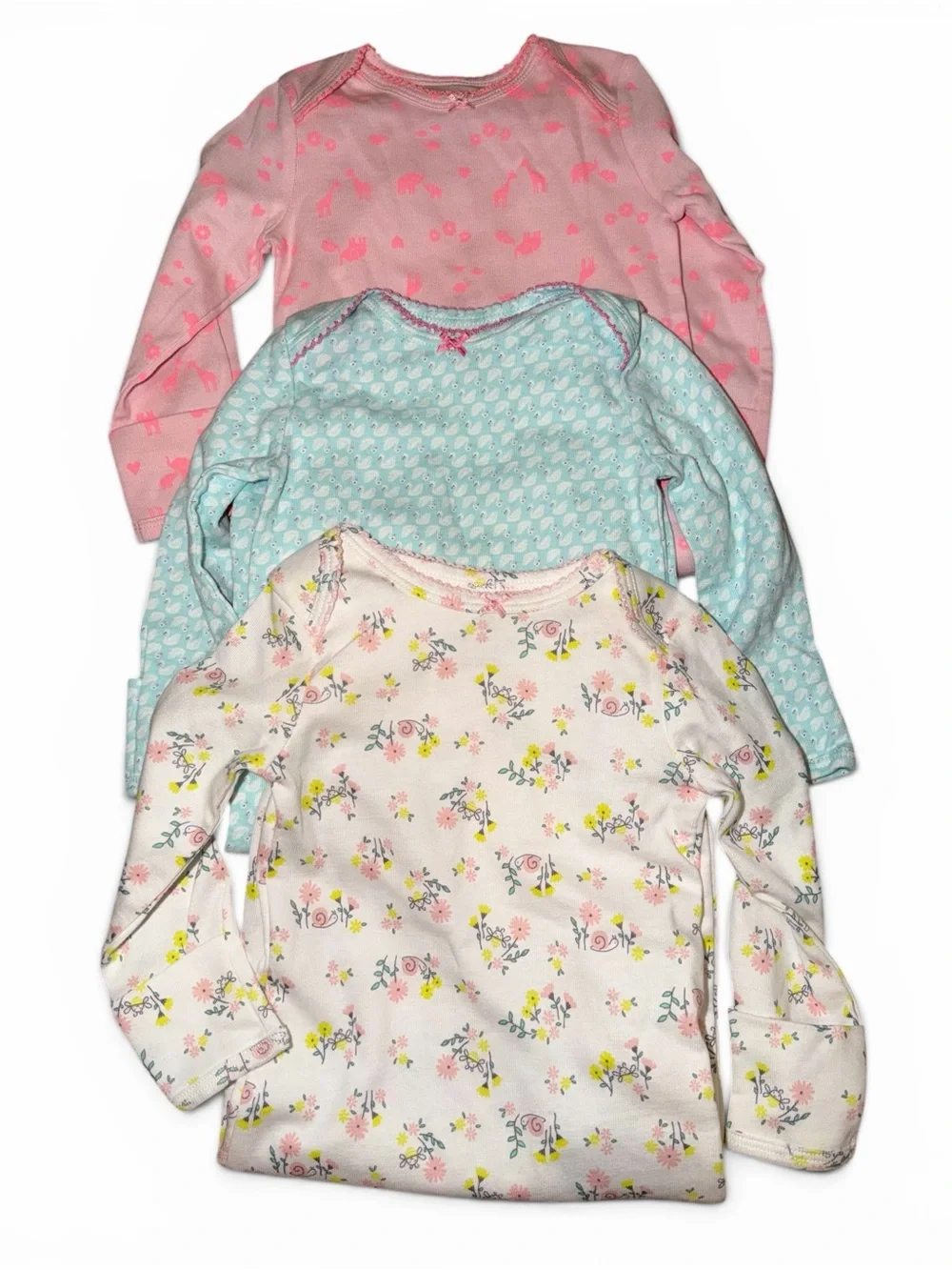Simple Joys by Carter’s Baby Gown Set 3 Pack 0-3M Floral Swan Safari NWOT